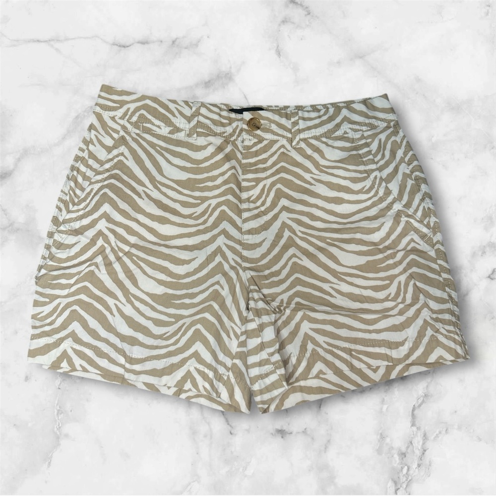 Banana Republic Zebra Print Women's Shorts - Tan and White